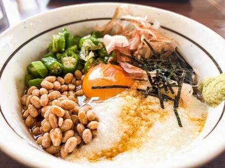 ネバネバ蕎麦02 ネバネバ蕎麦02 納豆,オクラ,玉子の写真素材