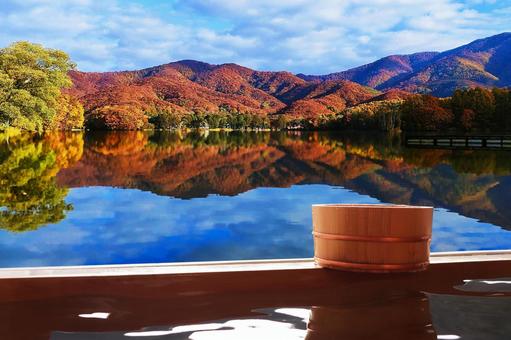 Superb view open-air bath in the great outdoors, JPG Superb view open-air bath in the great outdoors, hot spring, outdoor bath, bath, JPG