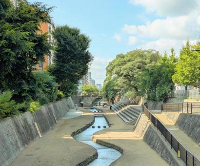 京都の街のオアシス、東堀川 京都の街のオアシス、東堀川の写真