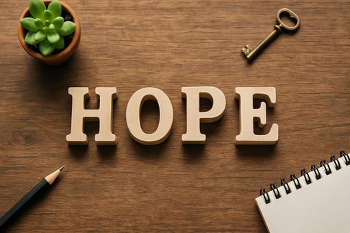 木のブロック文字_HOPE 木のブロック文字_HOPEの写真