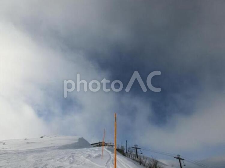 白銀の高原風景 冬,冬景色,雪の写真素材