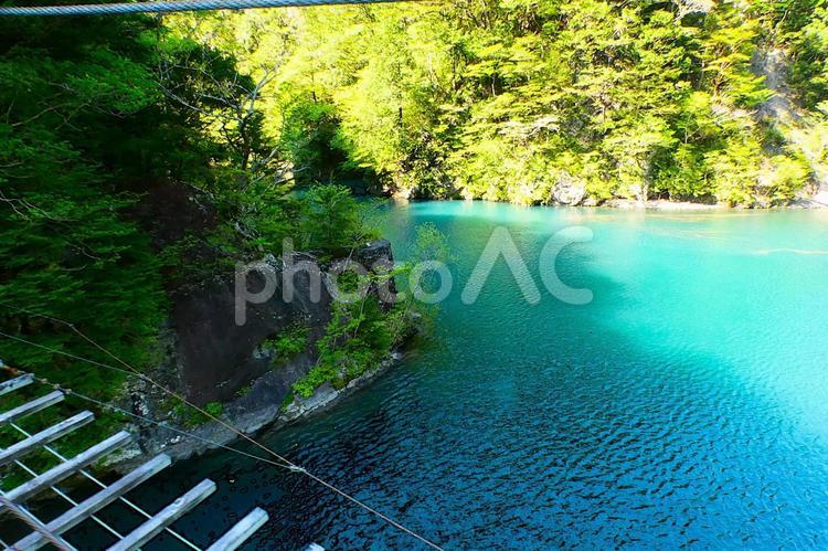 寸又峡夢の吊り橋 吊り橋,寸又峡,大井川の写真素材