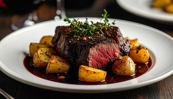 牛ほほ肉の赤ワイン煮込みの写真