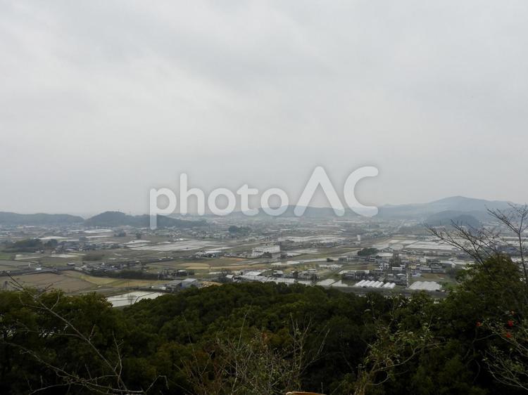 岡豊城跡から望む南国市岡豊町の風景4 南国市,岡豊町,岡豊城の写真素材