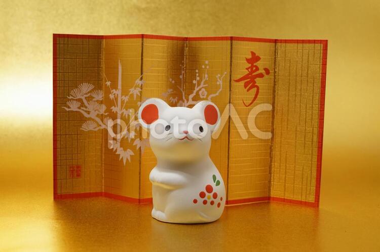 ねずみ年年賀状素材（年賀状素材・正月素材） 年賀状素材,子年,ねずみ年の写真素材