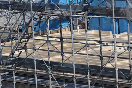 足場と木材 足場,木材,新築の写真素材