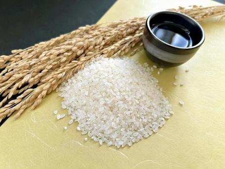 お米と日本酒 7 米,稲穂,酒の写真素材