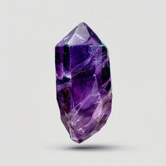 輝くアメジスト結晶 輝くアメジスト結晶の写真