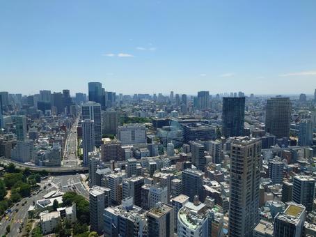 東京タワーから見た景色 東京タワーから見た景色 街並み,東京,自然の写真素材