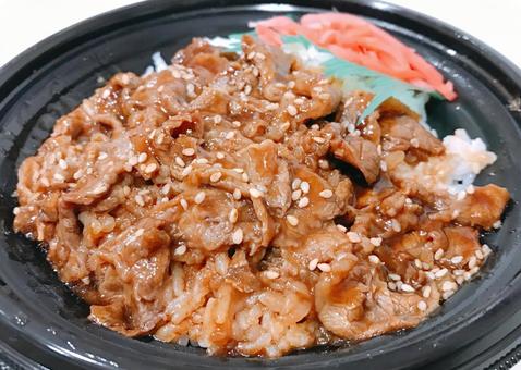 牛カルビ丼 牛カルビ丼 牛カルビ丼,牛カルビ,焼肉の写真素材