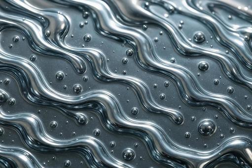 水銀・液体金属と泡のクールな立体背景 水銀・液体金属と泡のクールな立体背景の写真