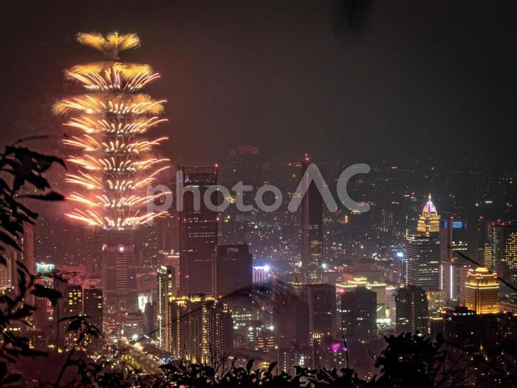 台湾-台北（台北101花火_台北風景） 海外,台湾,台北の写真素材