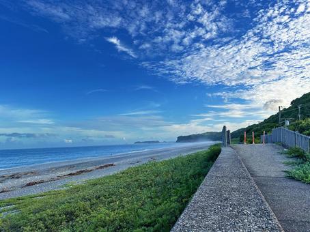 海岸沿い 海 晴れ 海岸沿い 海 晴れ 海,海岸線,空の写真素材