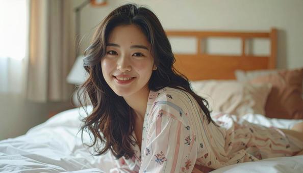 パジャマの女性の写真