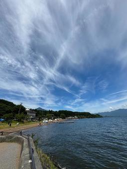 猪苗代湖の景色 猪苗代湖の景色 湖,福島,夏の写真素材