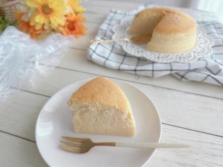 スフレケーキ スフレケーキ スフレチーズケーキ,スフレケーキ,ヨーグルトケーキの写真素材