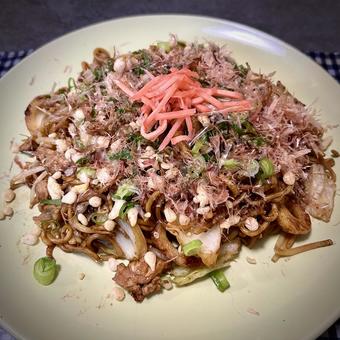 ソース焼きそば 焼きそば,旦那飯,男の料理の写真素材