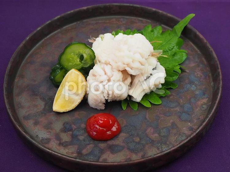 ハモの湯引き梅肉とともに８ 鱧の湯引き,鱧,ハモの湯引きの写真素材
