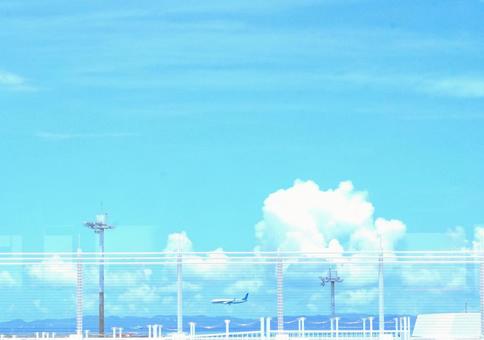 空港のブルースカイ 空港のブルースカイの写真