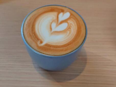 カフェラテ　 カフェラテ,ラテアート,コーヒーの写真素材