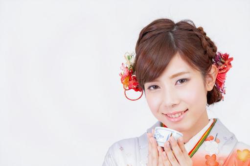 振袖を着た女性 晴れ着,成人の日,成人の写真素材