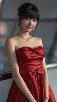 赤いドレスを着た美しい女性2 赤いドレスを着た美しい女性2の写真