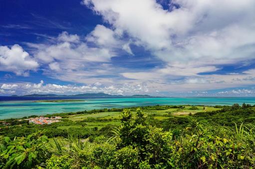 Photo, okinawa, kohamajima, nishidaidake observatory, 