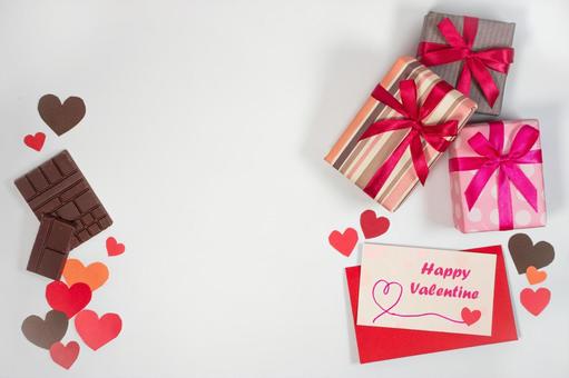 白背景のバレンタインデザイン バレンタイン,2月14日,プレゼントの写真素材