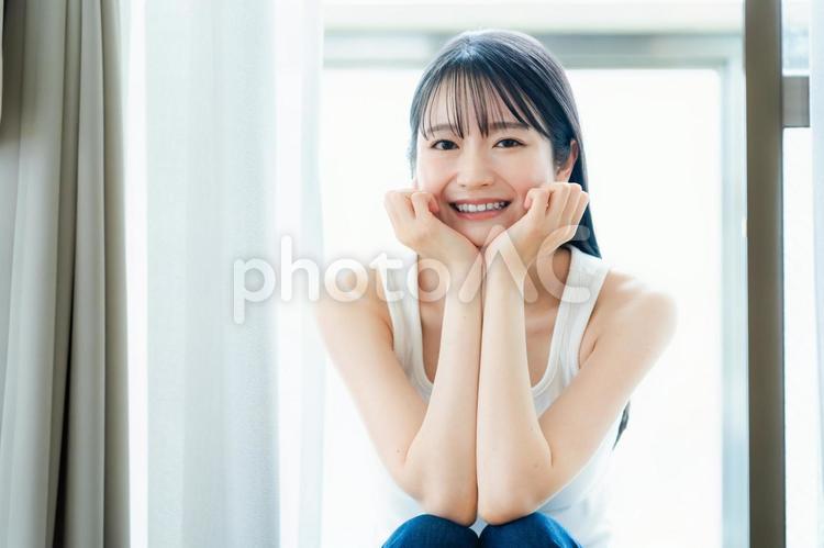 若い女性の美容イメージ ビューティー,美容,笑顔の写真素材