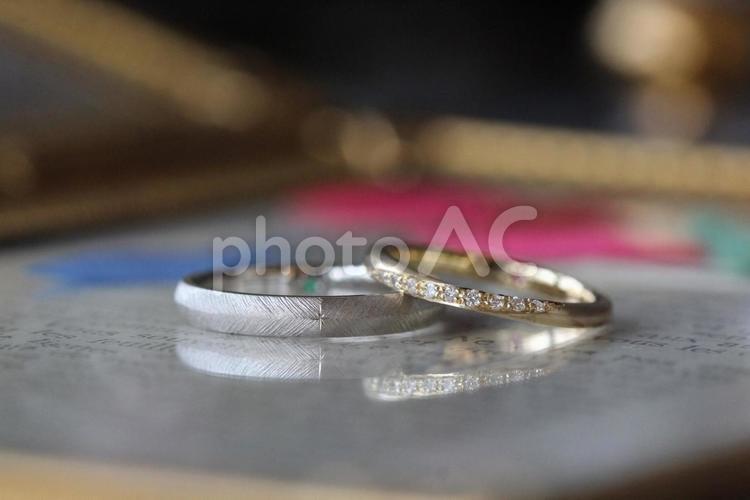 結婚指輪の輝き 結婚指輪,ウェディングリング,シルバーリングの写真素材
