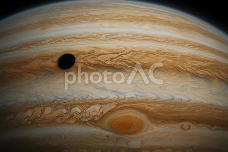 木星に映る衛星影 木星,衛星影,エウロパの写真素材
