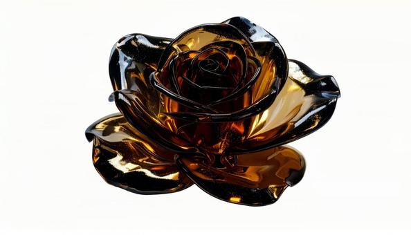 金色のガラス薔薇(背景透過) 金色のガラス薔薇(背景透過)の写真