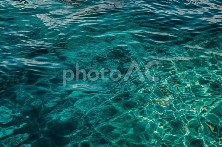 透明な海水に映る美しい海底  水,水面,海水の写真素材