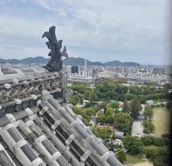 姫路城から見た景色 姫路城から見た景色 姫路城,お城,兵庫県観光地の写真素材