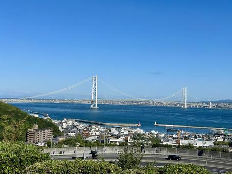 淡路島から明石大橋 淡路島,兵庫県,家族旅行の写真素材
