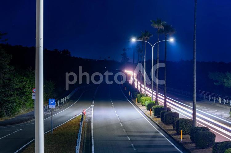 一ッ葉有料道路パーキングからの夜景 夜景,夜,風景の写真素材