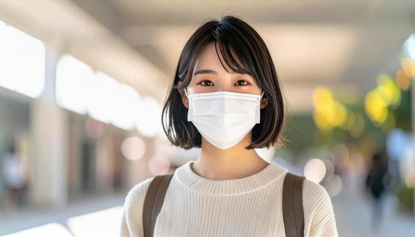 マスクをつける人 マスクをつける人の写真