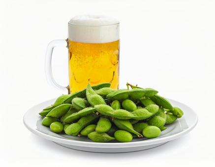ビールと枝豆1 ビールと枝豆1の写真