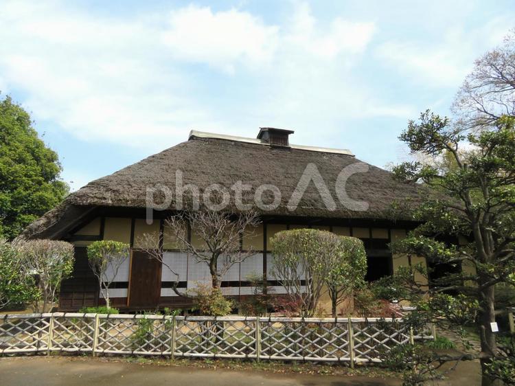 古河市ネーブルパーク園内の茂田家住宅 茂田家住宅,古民家,茅葺屋根の写真素材