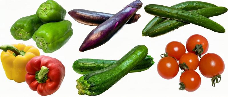 夏野菜 切り抜きセット 夏野菜 切り抜きセット 夏,野菜,切り抜きの写真素材