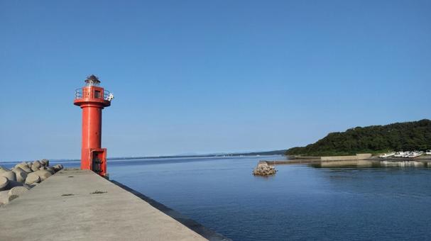 海と灯台 灯台,海,日本海の写真素材