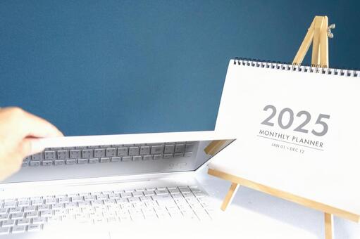 仕事納め（2025） 仕事納め,パソコン,カレンダーの写真素材