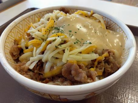 チーズ牛丼4 美味しい,牛丼,チーズの写真素材