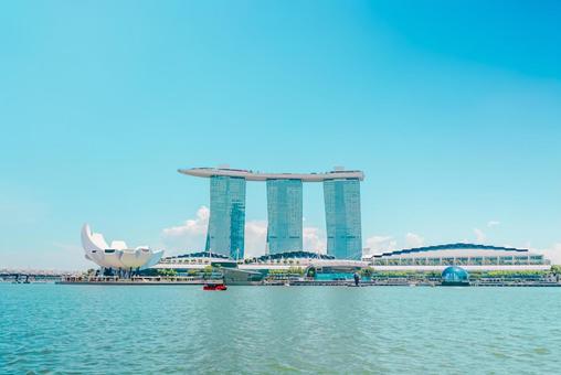 【シンガポール】マリーナベイサンズ シンガポール,金融街,マリーナベイサンズの写真素材