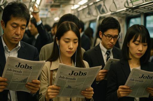 Jobsを求める通勤電車 Jobsを求める通勤電車の写真