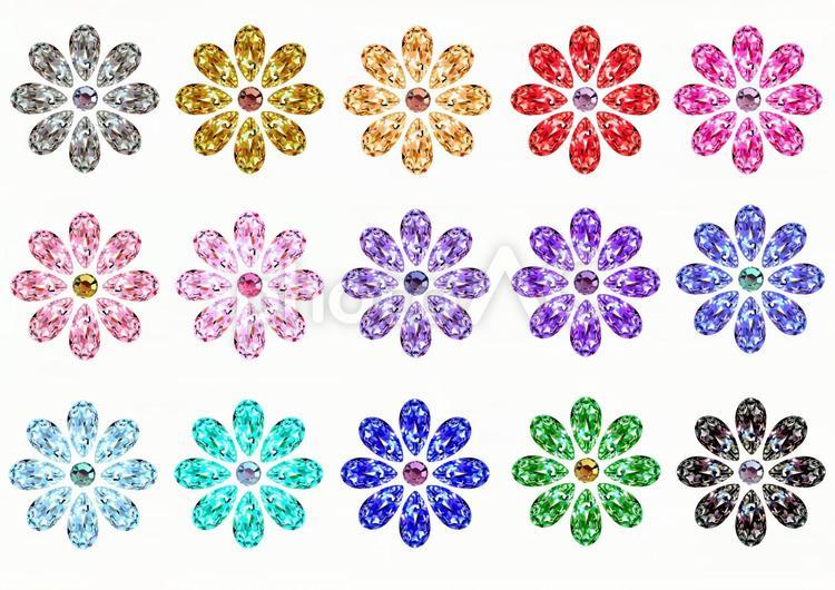 ラインストーンで作ったお花psd ラインストーン,キラキラ,花の写真素材
