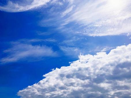 夏空 夏空 夏空,雲,白の写真素材