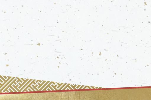 紙のテクスチャ（大礼紙金銀箔赤金紗綾型） 紗綾型,和紙,金色の写真素材