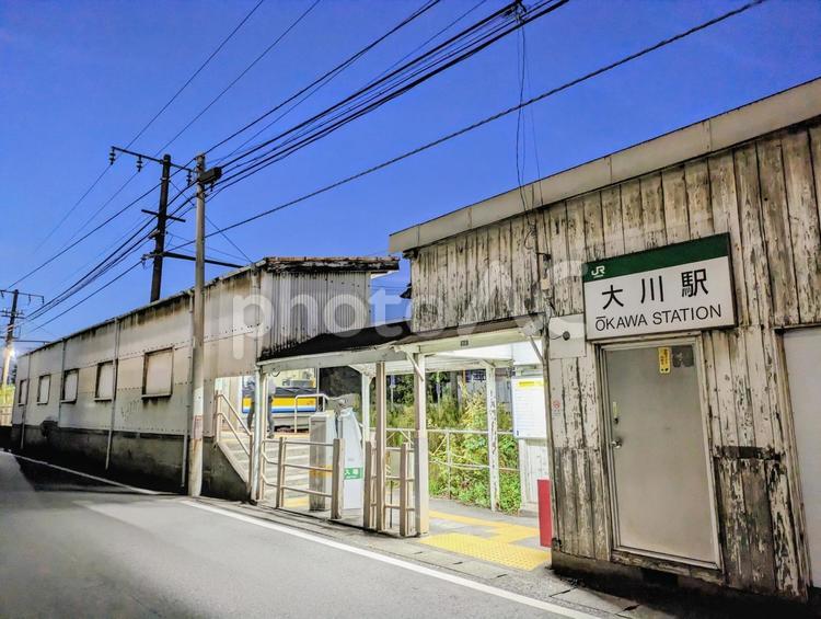 JR大川支線、大川駅 鉄道,交通,電車の写真素材