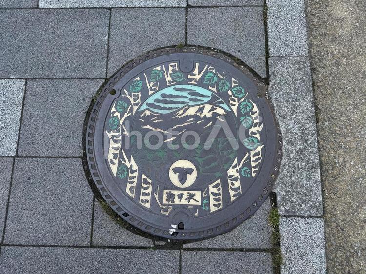 長野県軽井沢町のマンホール マンホール,ご当地,長野県の写真素材